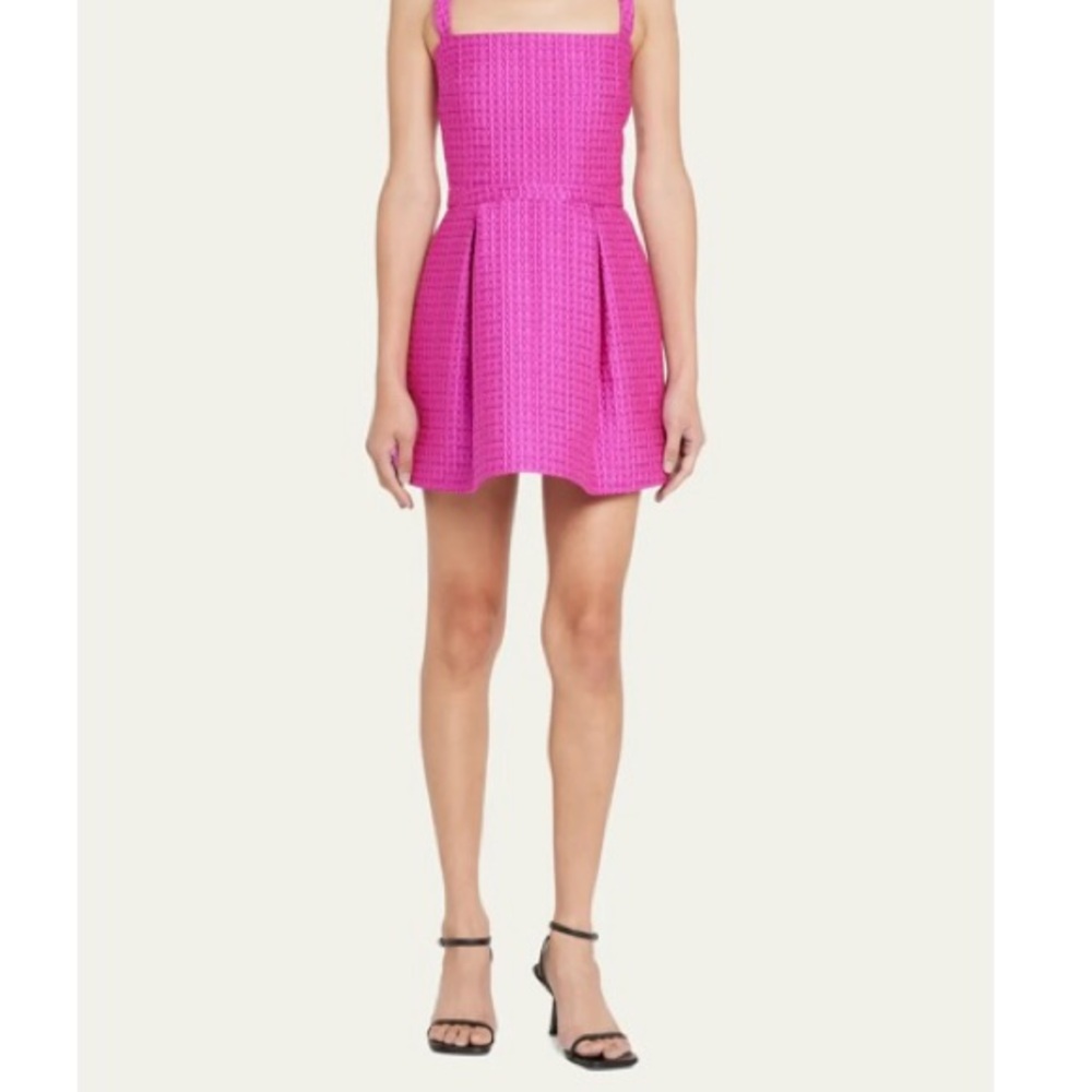Alexis Pink Pleated Sundress Square Neck Mini